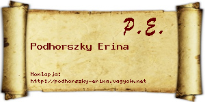 Podhorszky Erina névjegykártya